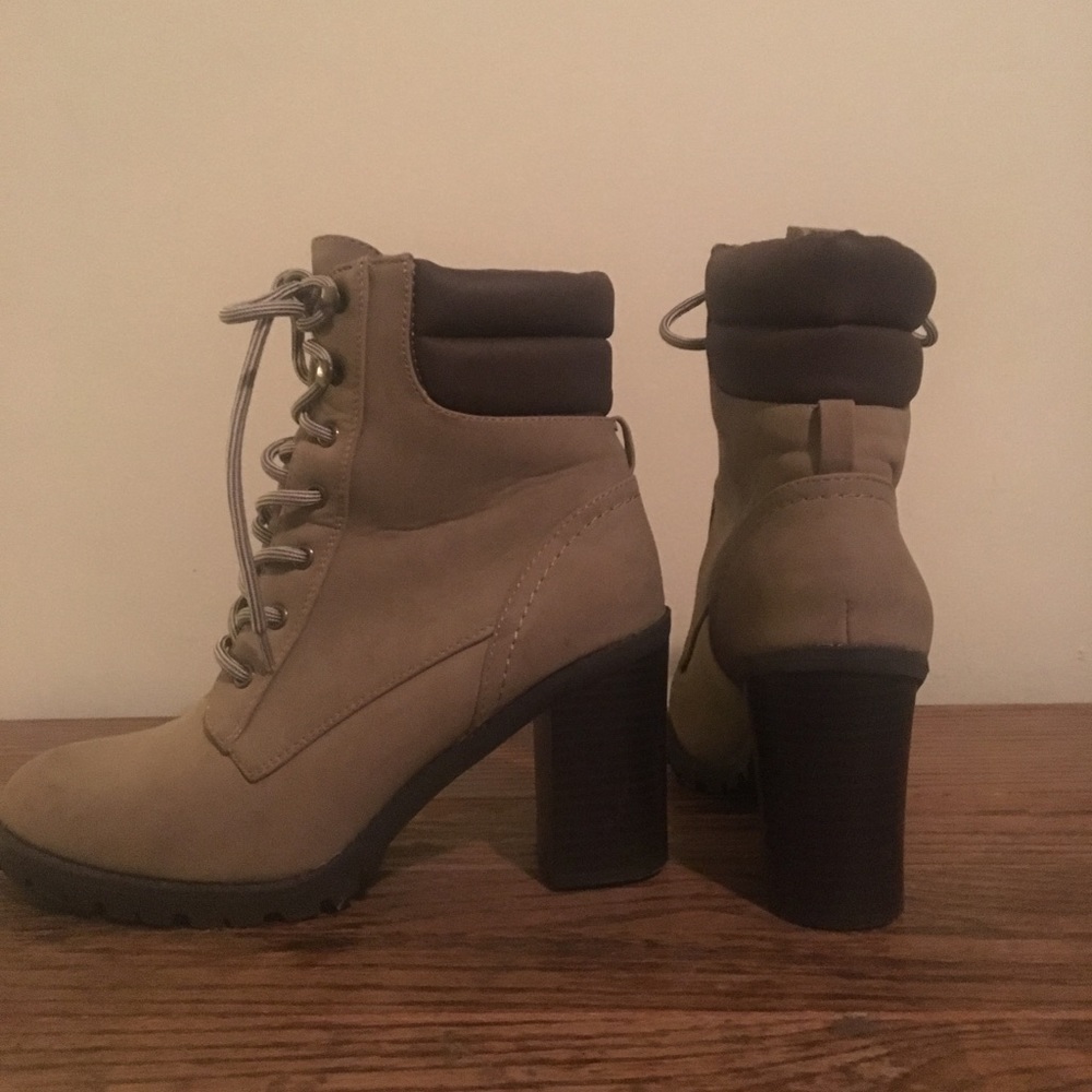 High heeled lace up boots - 8.5 women’s